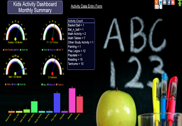 Kid Activity Dashboard using Google spreadsheet